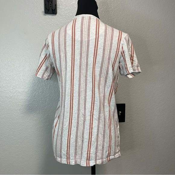 Free planet Striped Crewneck Short Sleeve Cotton Blend Top Size Small - Picture 5 of 6